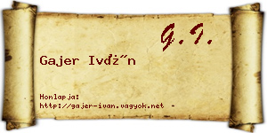 Gajer Iván névjegykártya